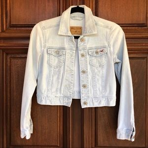 Hollister Cropped Jean Jacket sz S